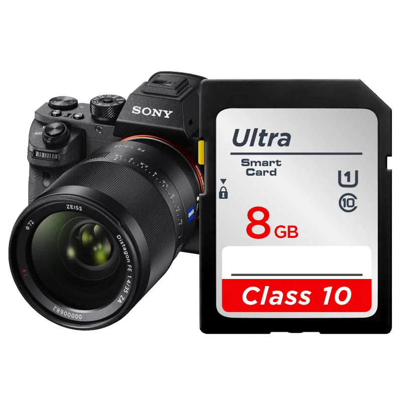 High-Speed SD Memory Card — 16GB/32GB/64GB/128GB/256GB V10 Flash Card for Cameras