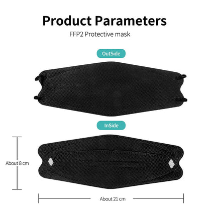 Colored FFP2 KN95 Face Masks – 4-Layer Protective Mascarillas, Certified N95/FFP2 Safety Mask