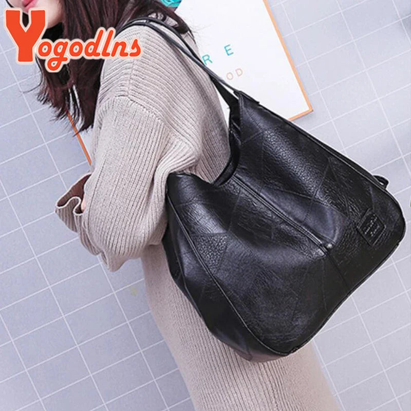 Yogodlns Vintage Women's Handbag - Designer Luxury Shoulder Tote, Fashion Brand Top-Handle Bag