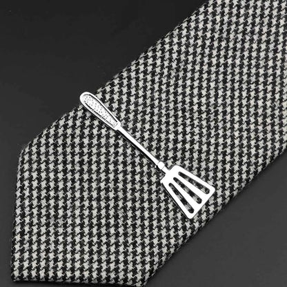 Men’s Stainless Steel Tie Clip - Car Airplane Fork Spoon Shape Necktie Pin Gift Accessory