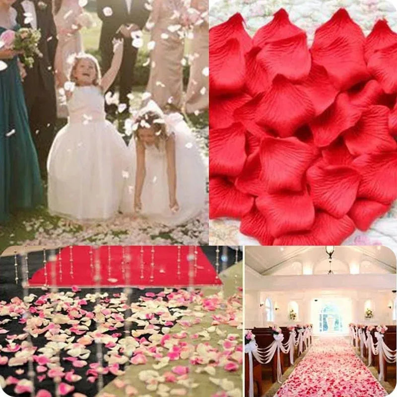 1000/3000PCS 5x5CM Silk Artificial Rose Petals for Wedding & Party Decorations – Fake Flower Engagement Celebration Supplies, Romantic Event Decor