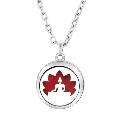 Stainless Steel Tree of Life Aromatherapy Necklace – Essential Oil Diffuser Pendant for Women