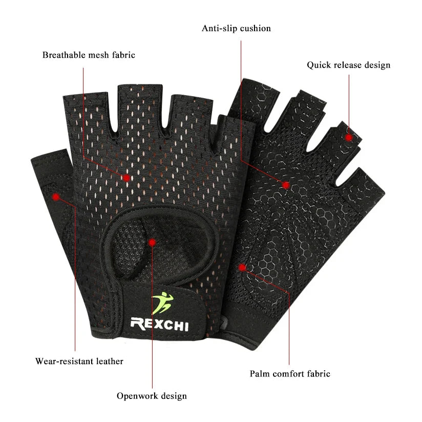 Gym Fitness Gloves – Half Finger Weight Lifting & Training Gloves for Men & Women, Workout Hand Protection