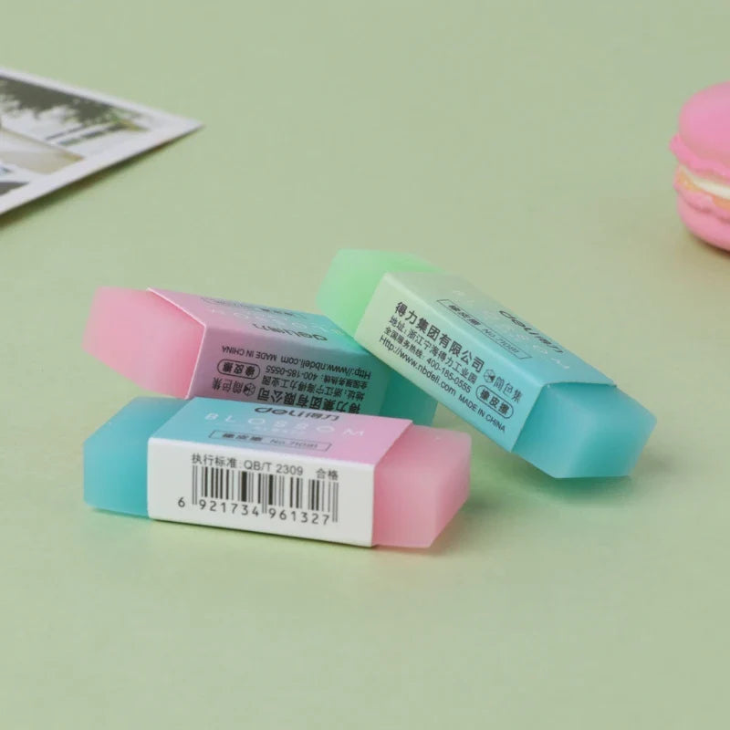 Soft Flexible Cube Colored Pencil Erasers (P82F) – Cute Durable Rubber Erasers for School Kids, Art & Writing Use