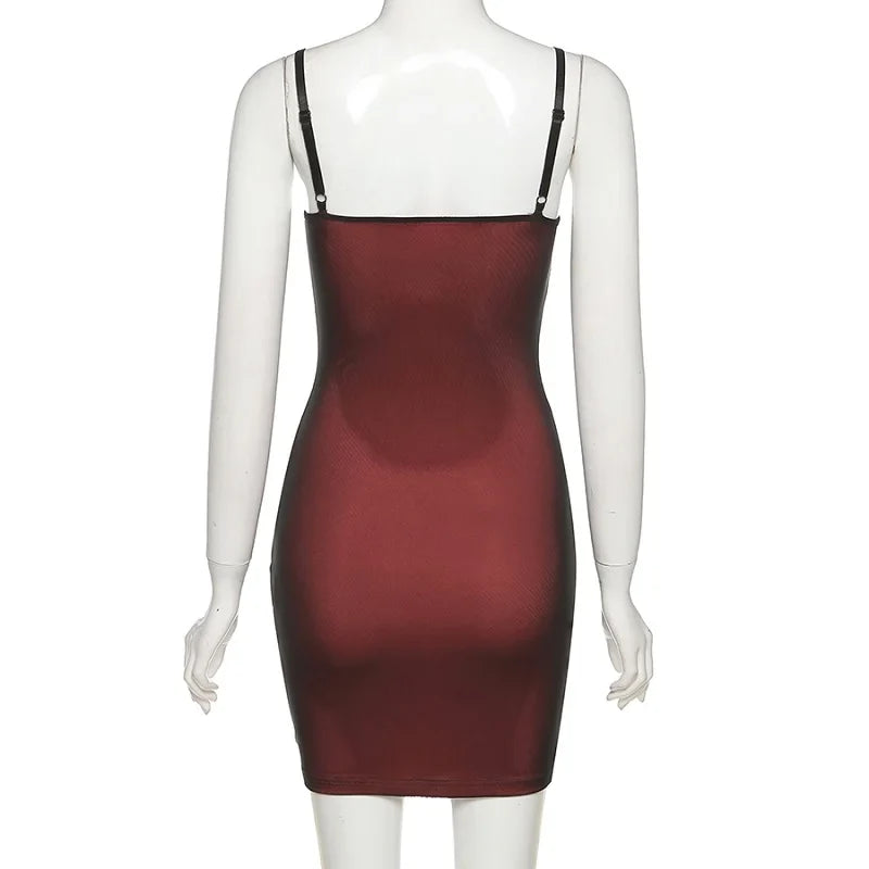 2023 Mesh Double Layer Bodycon Dress – Sexy Sleeveless Bandage Dress, Elastic Split Slim Fit Party & Clubwear for Women