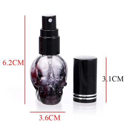 8ml Skull-Shaped Glass Perfume Bottle – Refillable Mini Travel Spray for Personal Fragrance