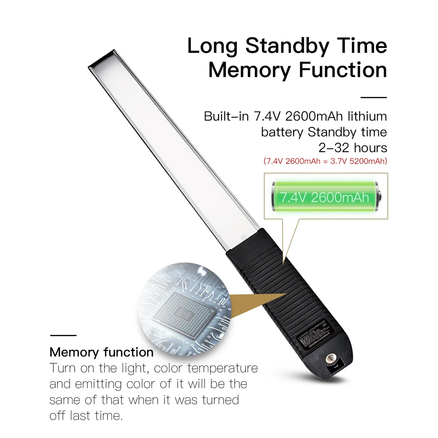 LUXCEO Q508A RGB LED Video Light Stick 10W Rechargeable 2600mAh – 36 Color CCT Studio Lighting for YouTube & Photography
