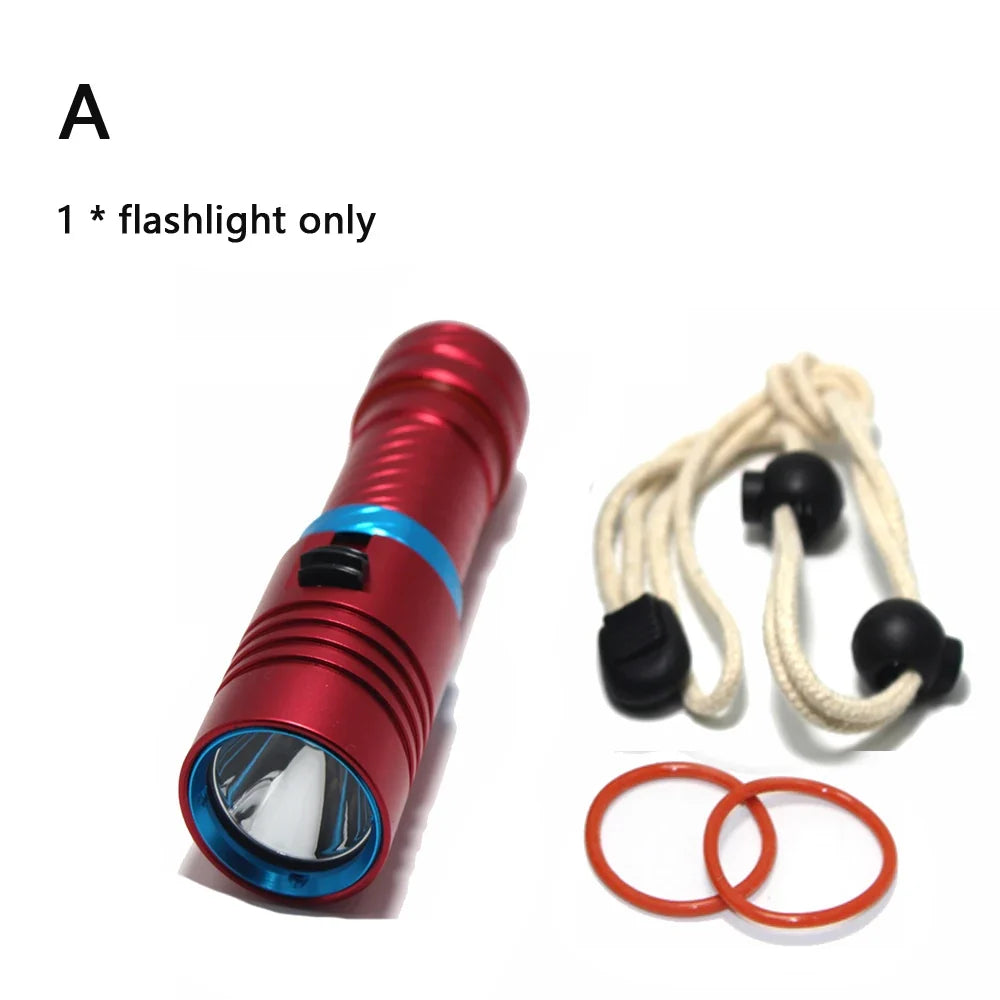 IPX8 Waterproof Diving Flashlight - 100M Underwater Professional Dive Light