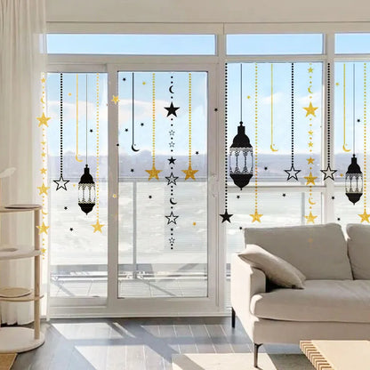 Eid Mubarak 2024 - Ramadan Kareem Window Stickers for Home Decoration, Eid Al-Fitr Muslim Party Supplies