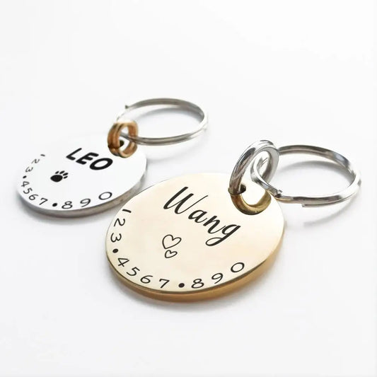 Personalized Pet ID Tag – Custom Engraved Dog & Cat Collar Charm with Name, MW001 Necklace Chain Accessory