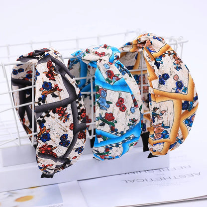 Fashion Leopard Print Headband — Wide Cross Elastic Bow Hairband for Women & Girls Hair Accessories