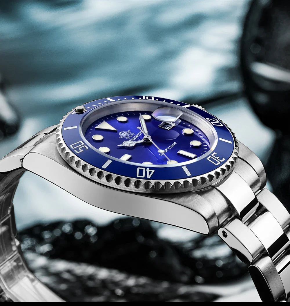 ADDIESDIVE Men's Stainless Steel Quartz Watch — Waterproof Business & Outdoor Sports Timepiece