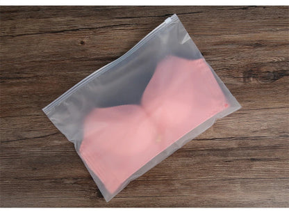 10PCS 16-Wire Frosted Zipper Bags – Underwear, Panties & Socks Packaging with Air Hole, Resealable Cosmetic Storage