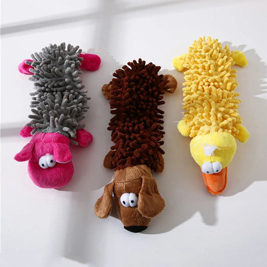 Durable Plush Dog Toy – Animal Shape with Squeaky, Chew & Cleaning Toy for Small Dogs (Chihuahua, Yorkshire, Bichon, Puppy)