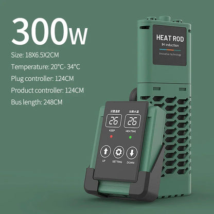 New Aquarium Submersible Heater – LCD Display, Adjustable Water Heating Rod, Auto Constant Temperature