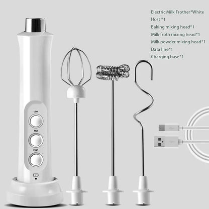 3-in-1 Rechargeable Electric Milk Frother | High-Speed Handheld Foam Maker & Coffee Frothing Wand | Portable Drink Mixer