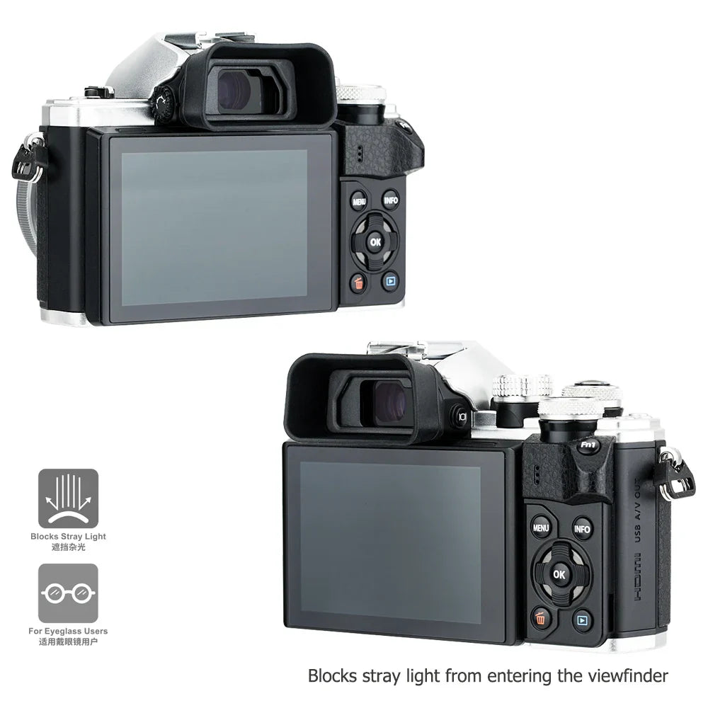 Camera Eyecup Viewfinder for Olympus OM System – Fits OM-5, OM-D E-M5 Mark III/II & E-M10 Mark III/II, Replacement for EP-16/EP-15