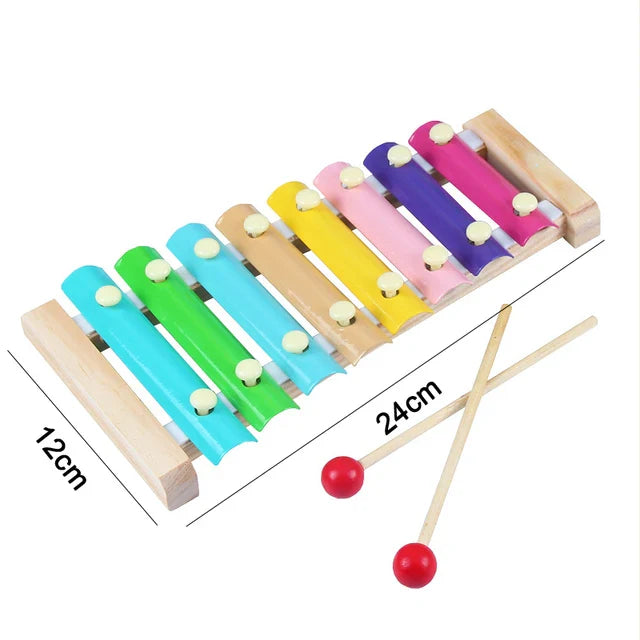 Hot Kids Montessori Wooden Toys – Macaron Blocks, Music Rattles, Colorful Educational Learning Blocks for Babies