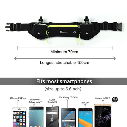 Marathon Trail Running Waist Pack – Dual Pocket Fanny Belt for Phone, Water Bottle & Fitness for Men & Women