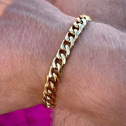 Trendy Cuban Chain Bracelet for Men | Classic Stainless Steel | Available in 3mm, 5mm, 7mm Width | Jewelry Gift for Men & Women