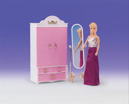 Princess Bathroom Furniture Set for Barbie Dollhouse – 30cm Accessories with Shower & Toilet