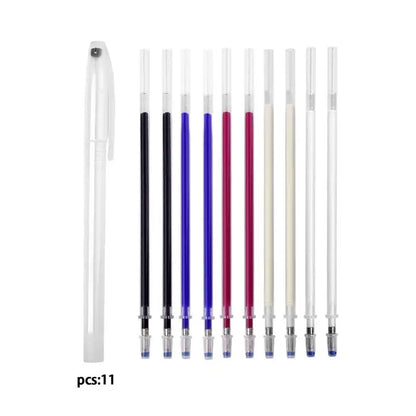 10Pcs Heat Erasable Fabric Marker Pens — Temperature Disappearing Pens for DIY Sewing, Craft & Fabric Marking