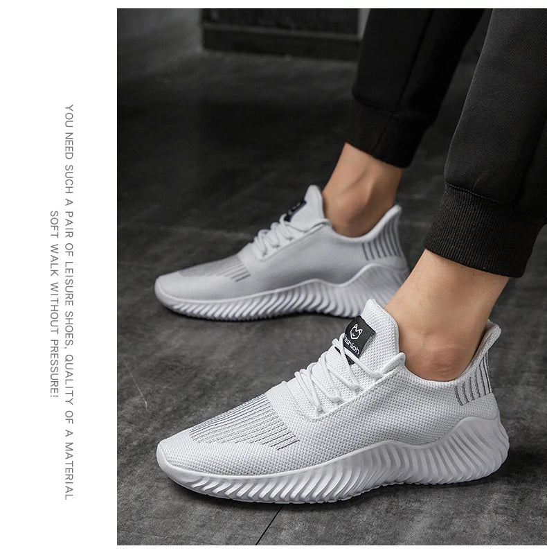 Men's White Sneakers – Casual Walking & Running Shoes, Plus Size 49, Tennis Masculino