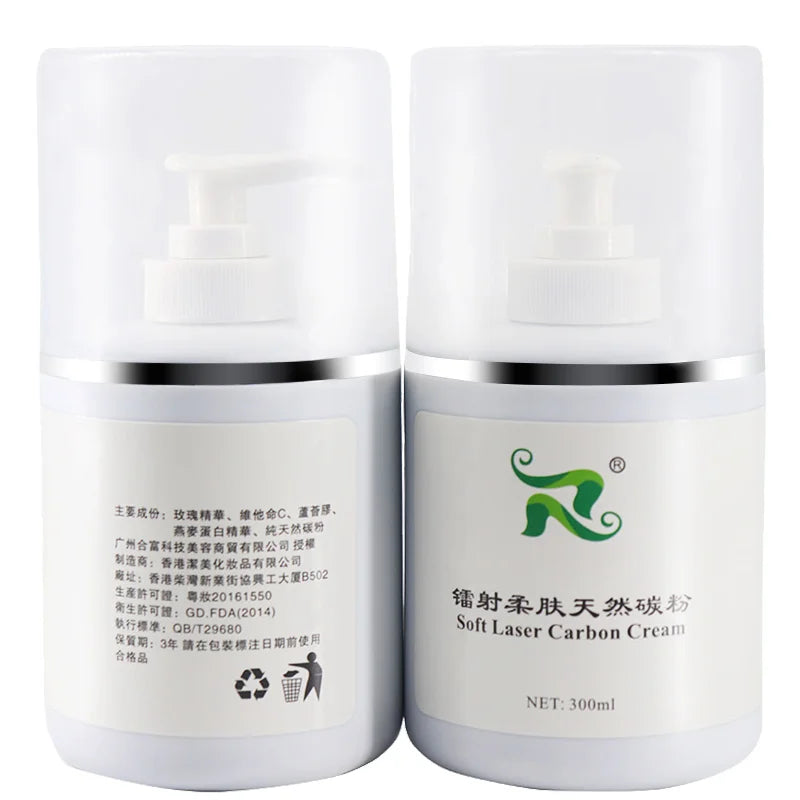 Original 300ml Soft Laser Carbon Cream Gel for ND YAG Laser – Skin Rejuvenation, Whitening, Pore Shrink & Blackhead Removal