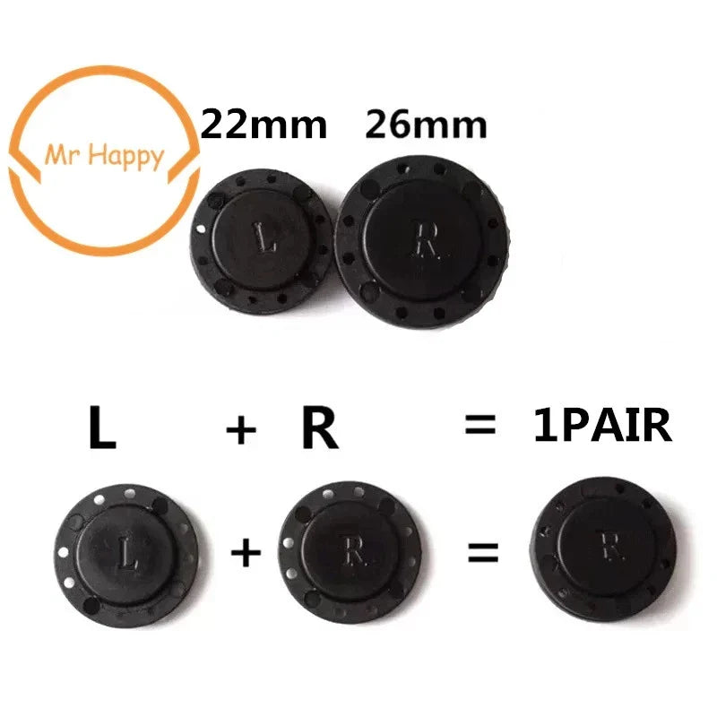 22mm/26mm PVC Invisible Super Magnetic Snaps Fasteners Button - Ideal for Overcoat, Bag, Garment Accessories, Scrapbooking, DIY