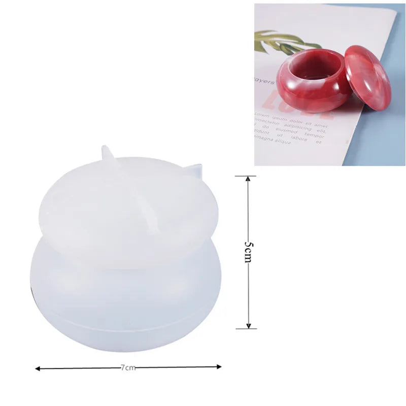DIY Round Stripe Crystal Epoxy Resin Storage Box Silicone Mold