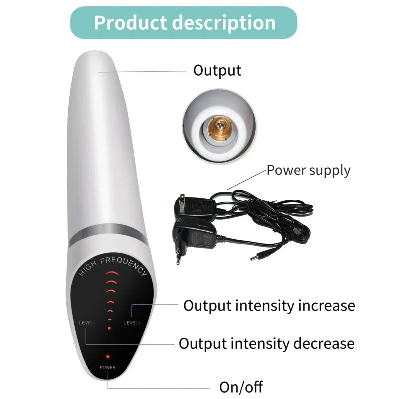 6-in-1 High Frequency Facial Machine — Touch Panel Electrotherapy Wand for Hair, Face, Acne & Skin Care Treatment