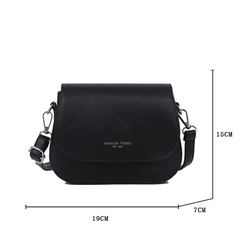 Women's Crossbody Bag – Solid Color Fashionable Retro Flipped Design, Casual and Simple Style