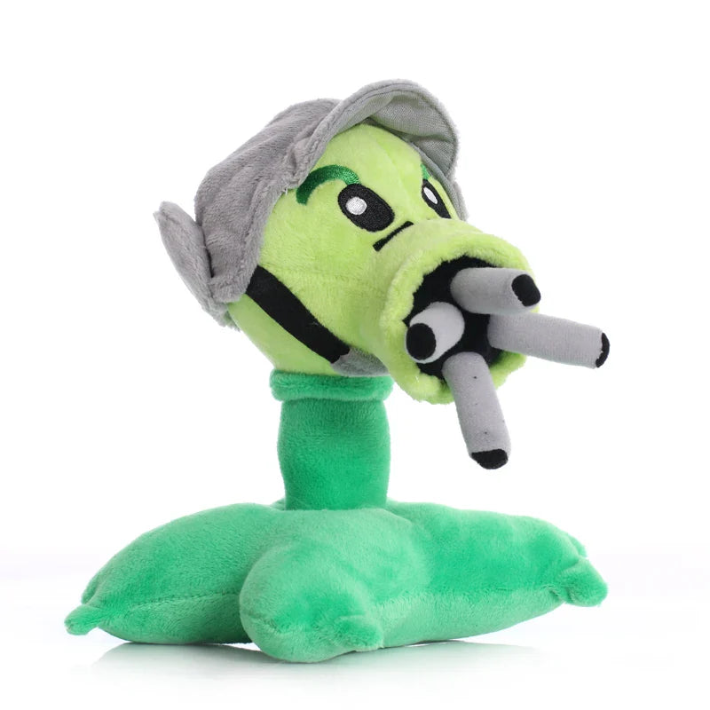 20cm Plants vs Zombies Plush Toys Set Peashooter Snow Pea Repeater Threepeater Gatling Pea Cartoon Game Stuffed Animals Pendants Kids Gift Plushies