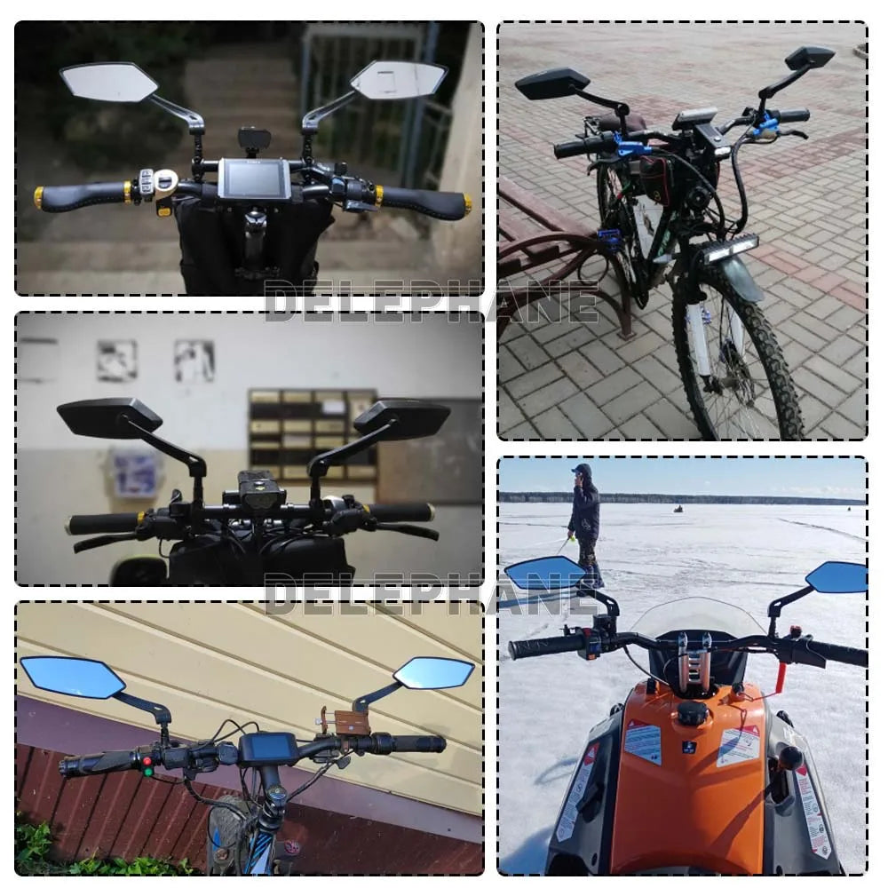 Adjustable Bike Rear View Mirror – Rotatable Handlebar Reflector for Clear Rearview, Electric Scooter and Bicycle Accessory