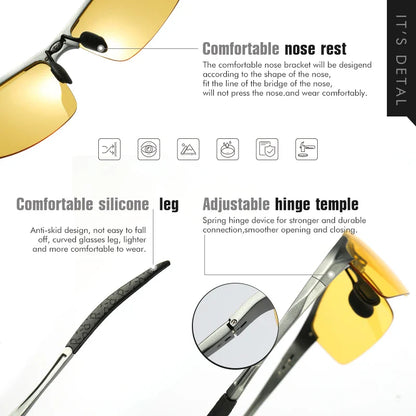 Top Anti-Glare Day Night Vision Polarized Sunglasses for Driving Men | Photochromic Driver Goggles Glasses Zonnebril Heren