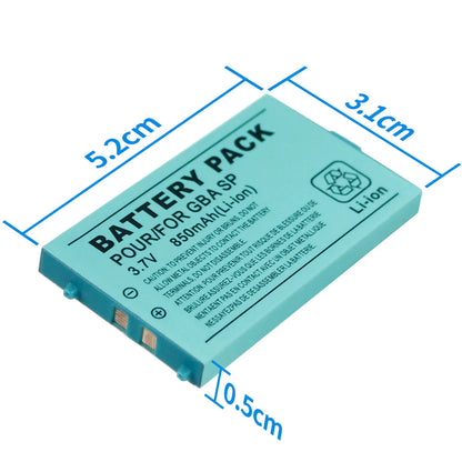 OSTENT 10PCS 3.7V 850mAh Rechargeable Battery Pack with Screwdriver — Replacement for Nintendo Gameboy Advance GBA SP