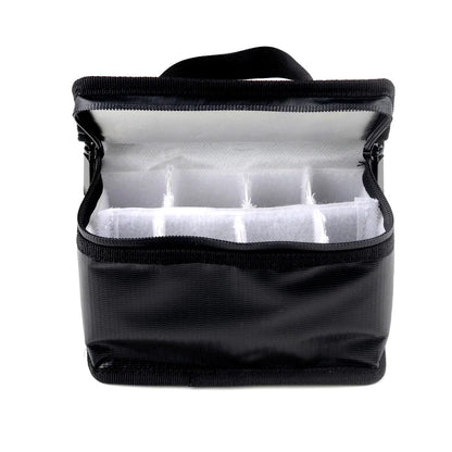 155x115x90mm Fireproof Explosion-Proof Safety Bag – 8-Compartment Storage for RC Drone, Airplane & Helicopter Batteries