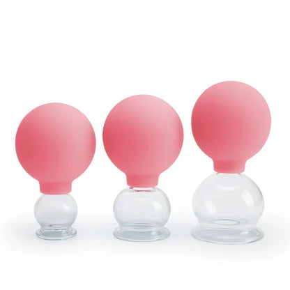 Vacuum Cupping Glasses Massager - Body & Facial Cupping Therapy for Skin Lifting and Anti-Cellulite Massage