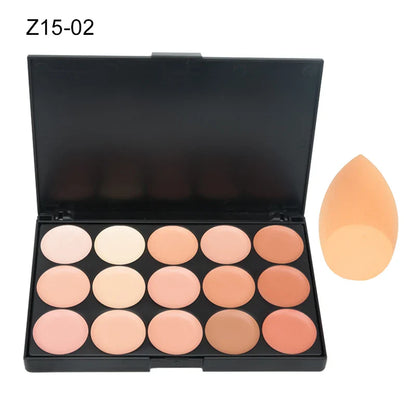 15-Color Professional Concealer & Contour Palette – Full Coverage Camouflage Cream Foundation Makeup Kit