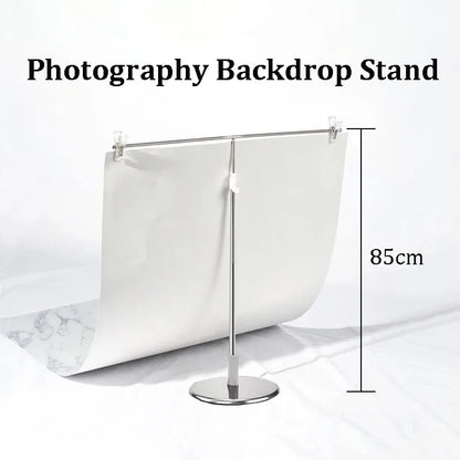 Adjustable T-Shape Photography Backdrop Stand – Background Frame Support System with Clamps for Video Studio