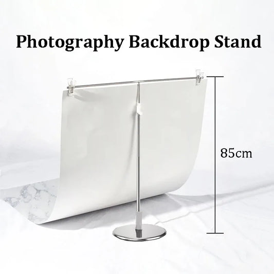 Adjustable T-Shape Photography Backdrop Stand – Background Frame Support System with Clamps for Video Studio