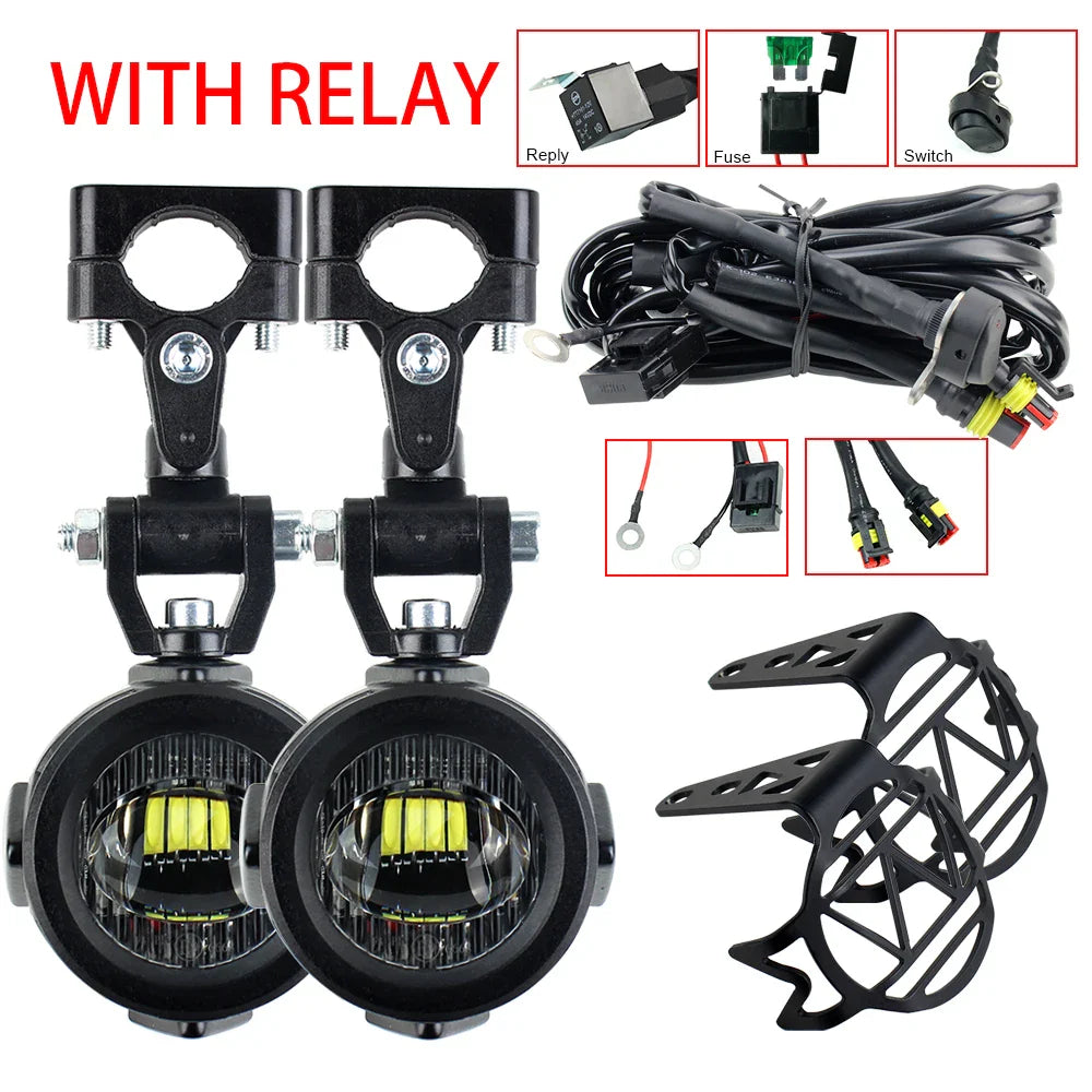 40W LED Motorcycle Fog Lights for BMW R1200GS, F800GS, F700GS, F650 & K1600 – 6000K Bright Auxiliary Driving Lamps