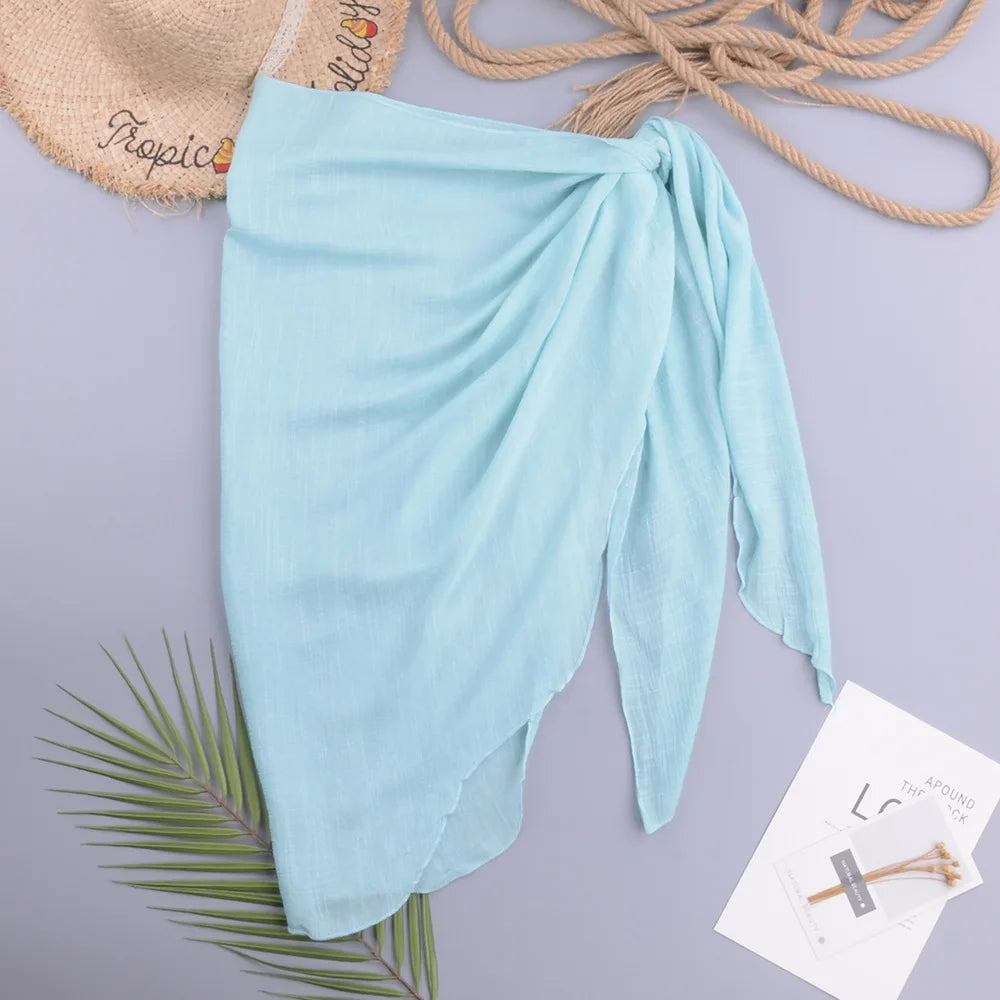 Women’s Solid Beach Pareo – Sexy Bikini Cover-Up Wrap Skirt Sarong for Swimwear & Beachwear