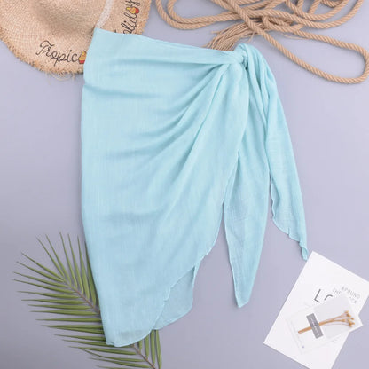 Women’s Solid Beach Pareo – Sexy Bikini Cover-Up Wrap Skirt Sarong for Swimwear & Beachwear