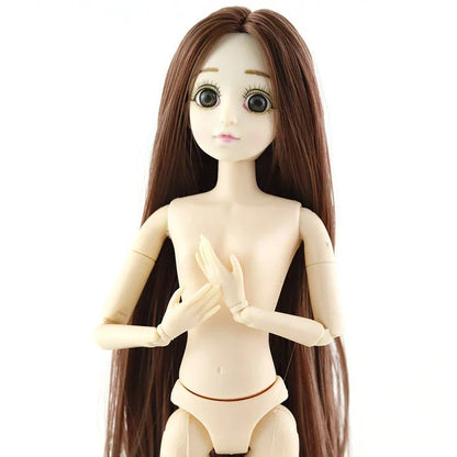 30cm Fashion Princess Babi Doll – 3D Eyes, 20-Joint DIY Plastic Doll for Girls, BJD Model