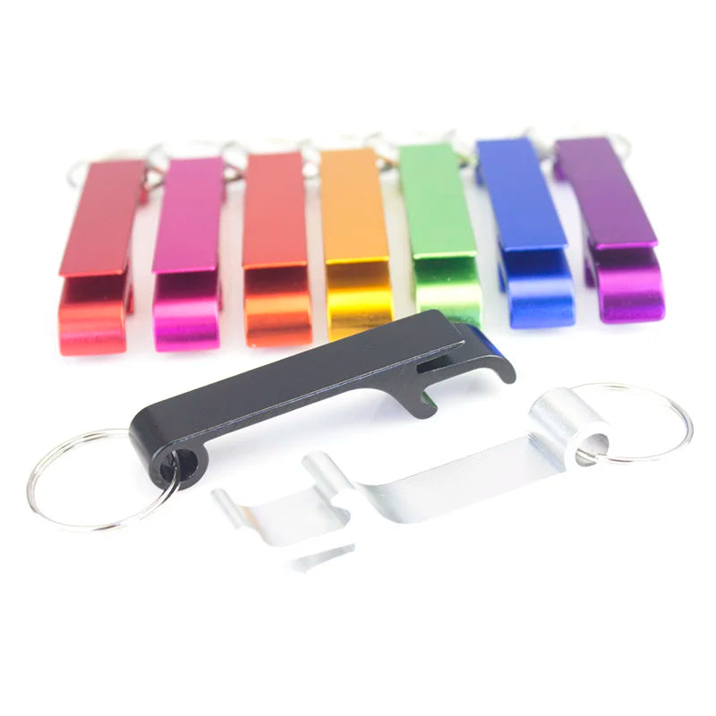 100pcs Custom Aluminum Can Opener Keychain — Portable Promotional Giveaway with Logo for Restaurants