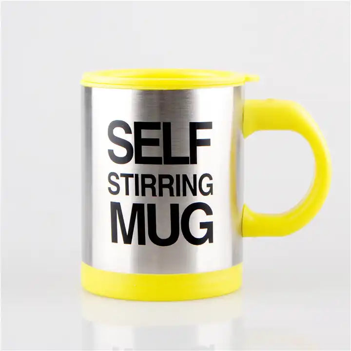 NEW!!! Stainless Steel Self-Stirring Coffee Cup with Custom Logo - Battery or Rechargeable