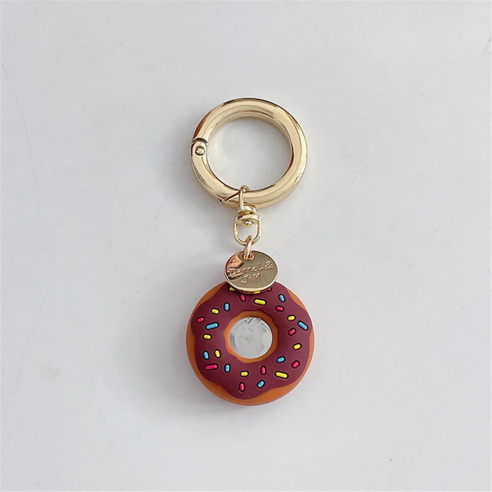 Cartoon Donut Silicone Case for Apple AirTag – Cute Protective GPS Tracker Cover for Dog Collar