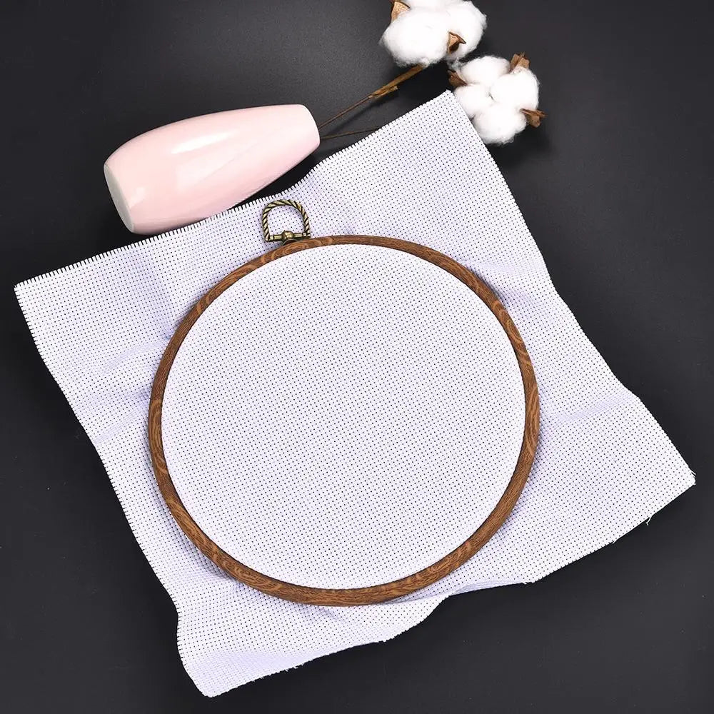 Embroidery Hoop Set - Round Wooden & Plastic Frames for DIY Cross Stitch & Needle Crafts - Sewing Tool