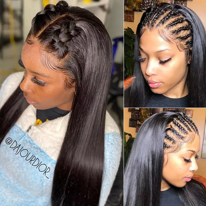 HD Lace Front Human Hair Wig – Straight 13x4 13x6 Transparent Lace Frontal, Pre-Plucked Glueless Wig for Women